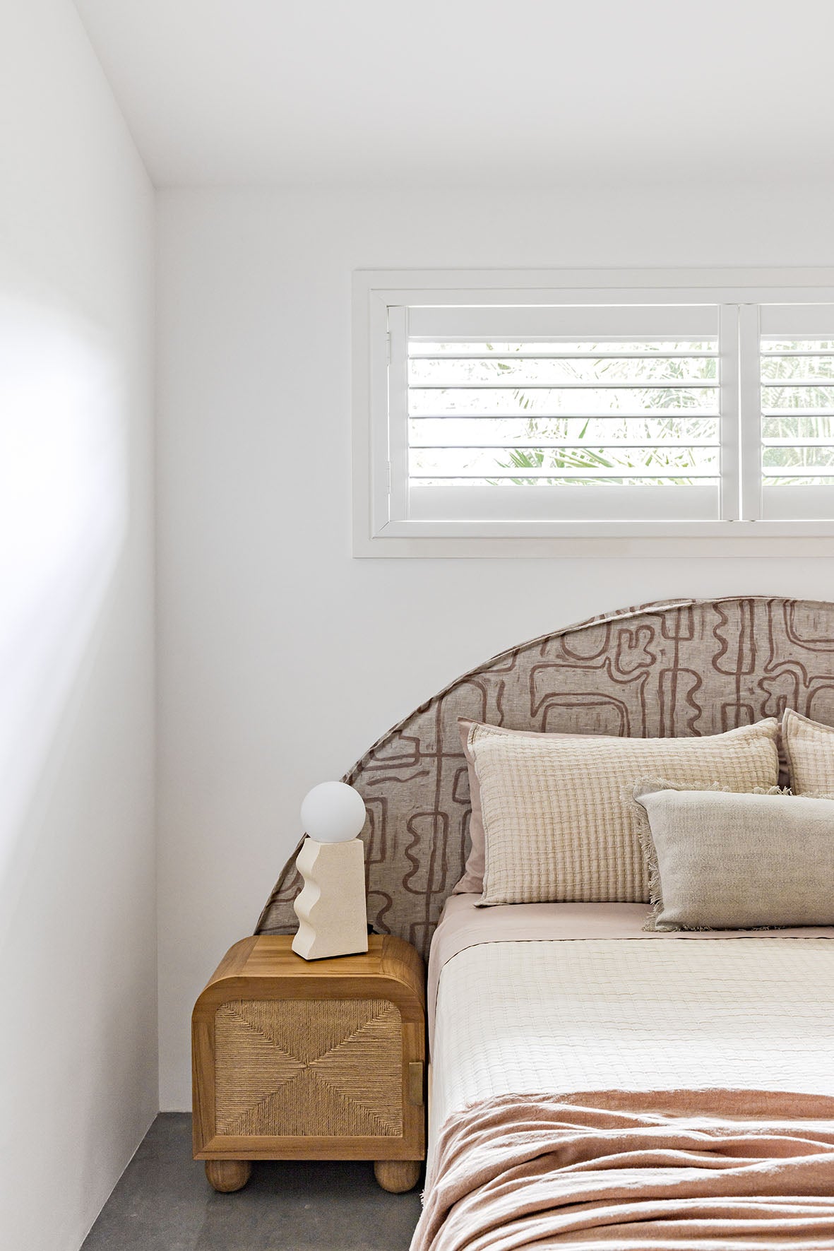 Abstract Half Moon Linen Slipcover Bedhead Tim Neve